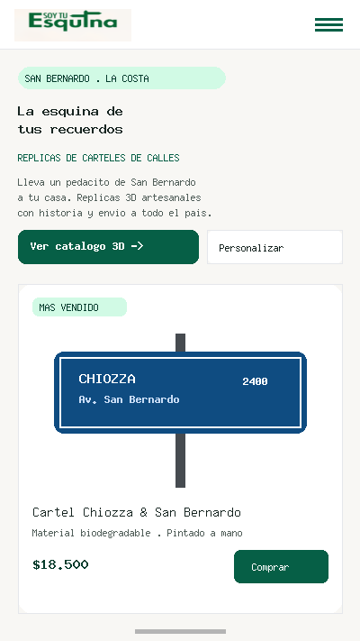 Versión móvil responsiva Soy Tu Esquina